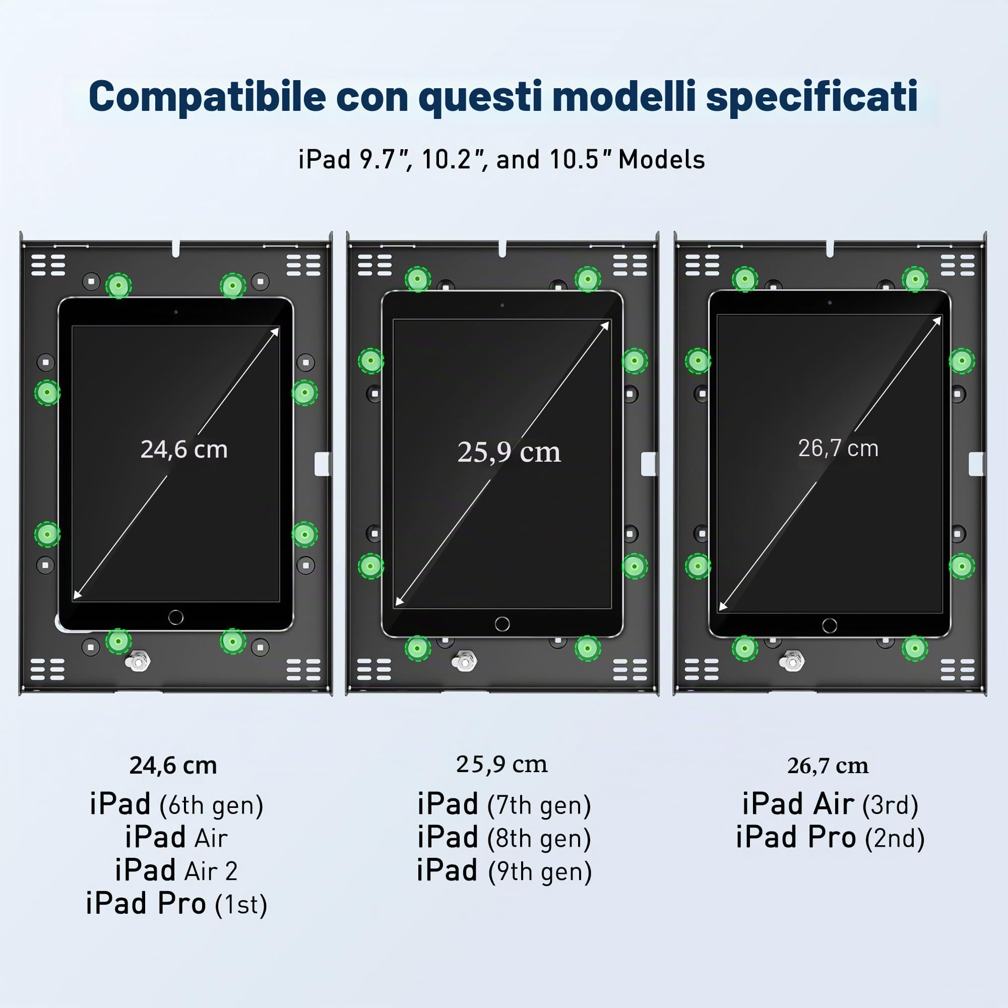 AboveTEK Supporto da Pavimento Antifurto per iPad, Piedistallo per Tablet POS ad alta Sicurezza, Custodia di Sicurezza Regolabile in Altezza con Serratura e Meccanismo a Chiave per iPad Air Pro