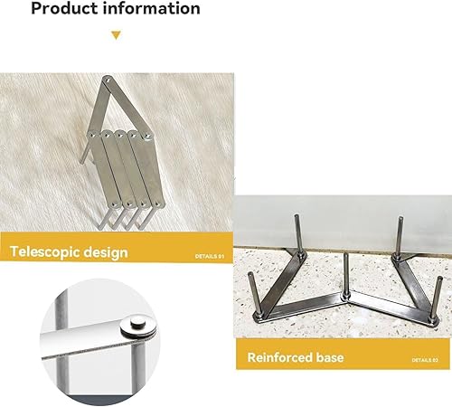 Miniatura 2 de Paquete de 2 estantes de placas de acero inoxidable, estante para tapa de olla, estante para tabla de cortar, botella, estante de secado de tazas,