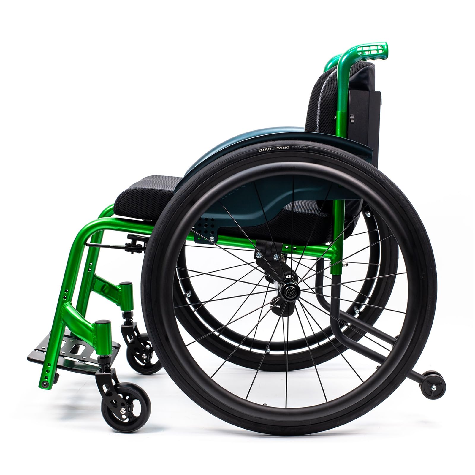 Sedia a rotelle in Lega di Alluminio per Adulti,Leggera,Sportiva,Pieghevole,con Telaio in Alluminio,Sedia a rotelle Sportiva Leggera per Tutti i Terreni(16.1in Seat Width)