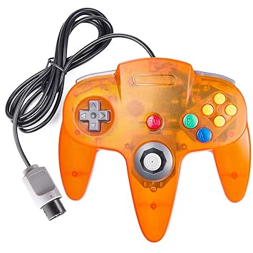 miadore Classic 64 Controller Joystick Remote for N64 Video Game System N64 Console-Clear Orange