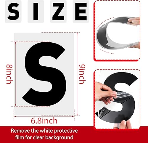 Miniatura 2 de Leinuosen 300 letras de letrero de 8 pulgadas impresas en letras de marquesina de 9 pulgadas, letras flexibles para exteriores, letras negras