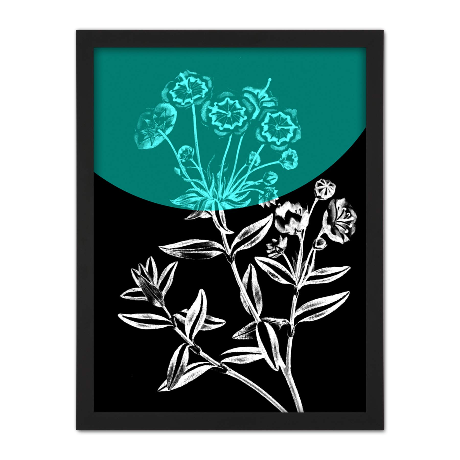 Wee Blue Coo Colour Pop Circle Teal Artwork Framed Wall Art Print 18X24 Inch