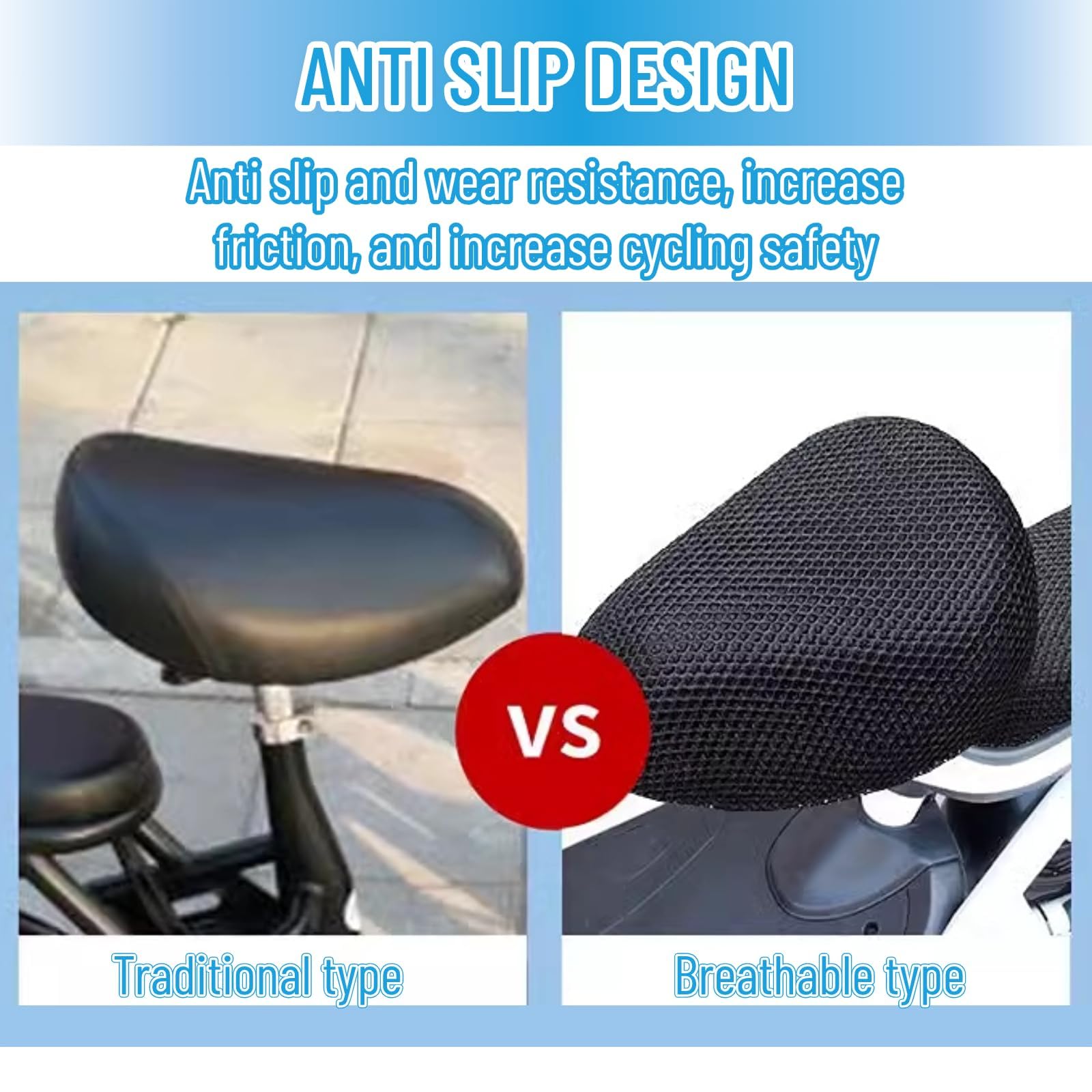 Coprisella per Bici, Coprisedile Imbottito Traspirante Comodo Coprisedile per Accessori per Bici (black)