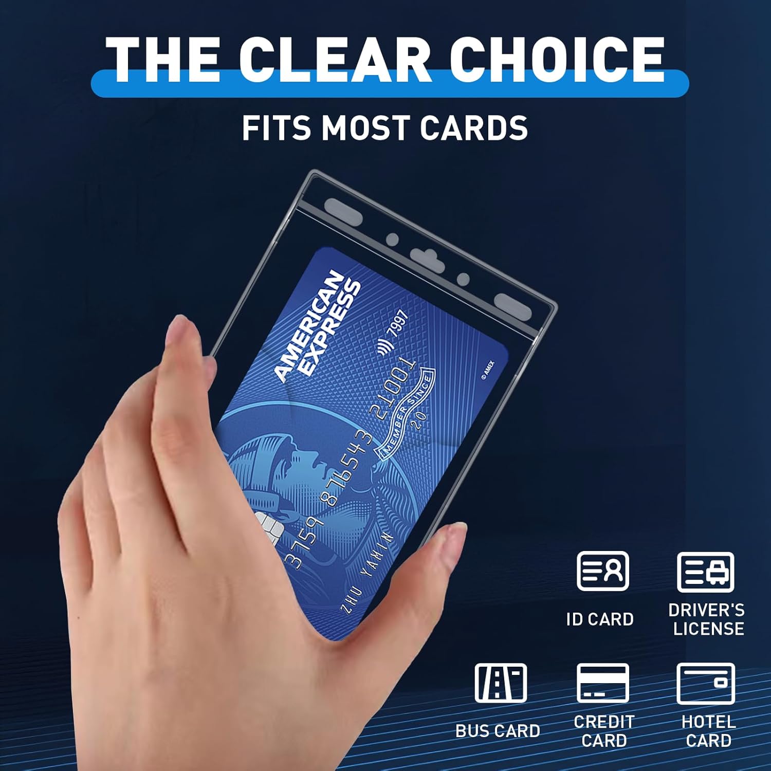 Plastic Vertical Card Holder (4 x6 Inch, Clear, 200 Pack), Passport Holder, ID Card Holder, Name Tag Holder, Topload Name Badge Holders, No Zipper ID Badge Holders