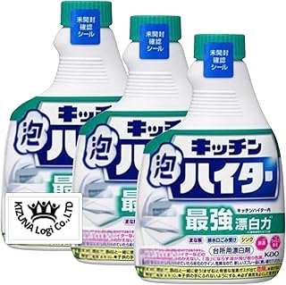 【まとめ買い】キッチン泡ハイター 最強漂白力 台所用漂白剤 詰め替え 400 ml 3個セット オリジナルポケットティッシュ付