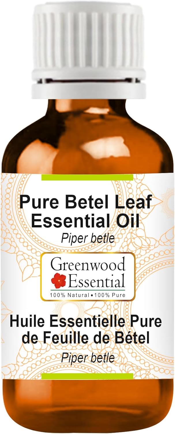 Greenwood Essential Pure Betel Leaf Essential Oil (Piper betle) Steam Distilled 5ml (0.16oz)