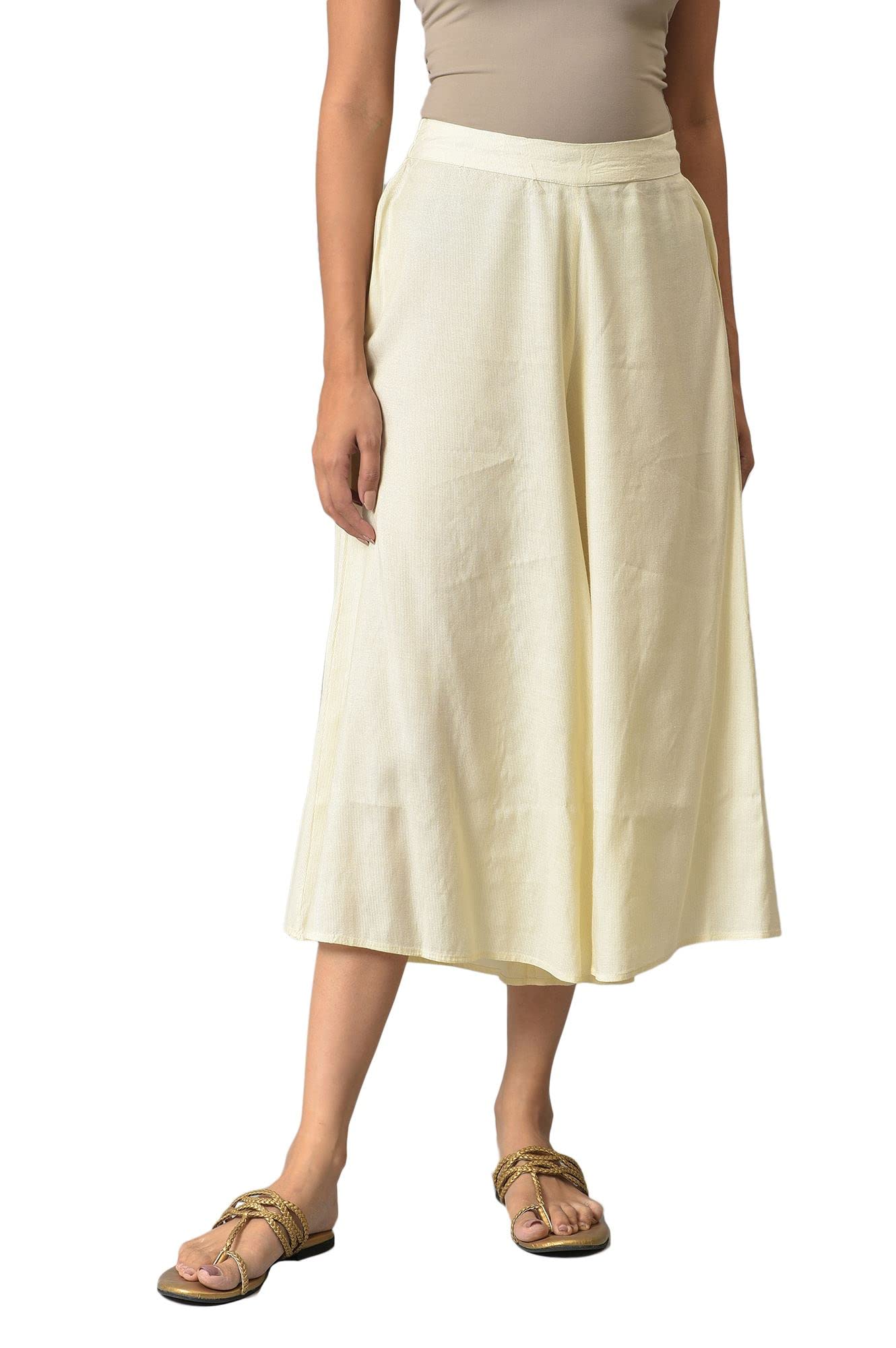 Women's Loose Mid Rise Printed Strechable Culottes | Ankle Length Culotte-image-18