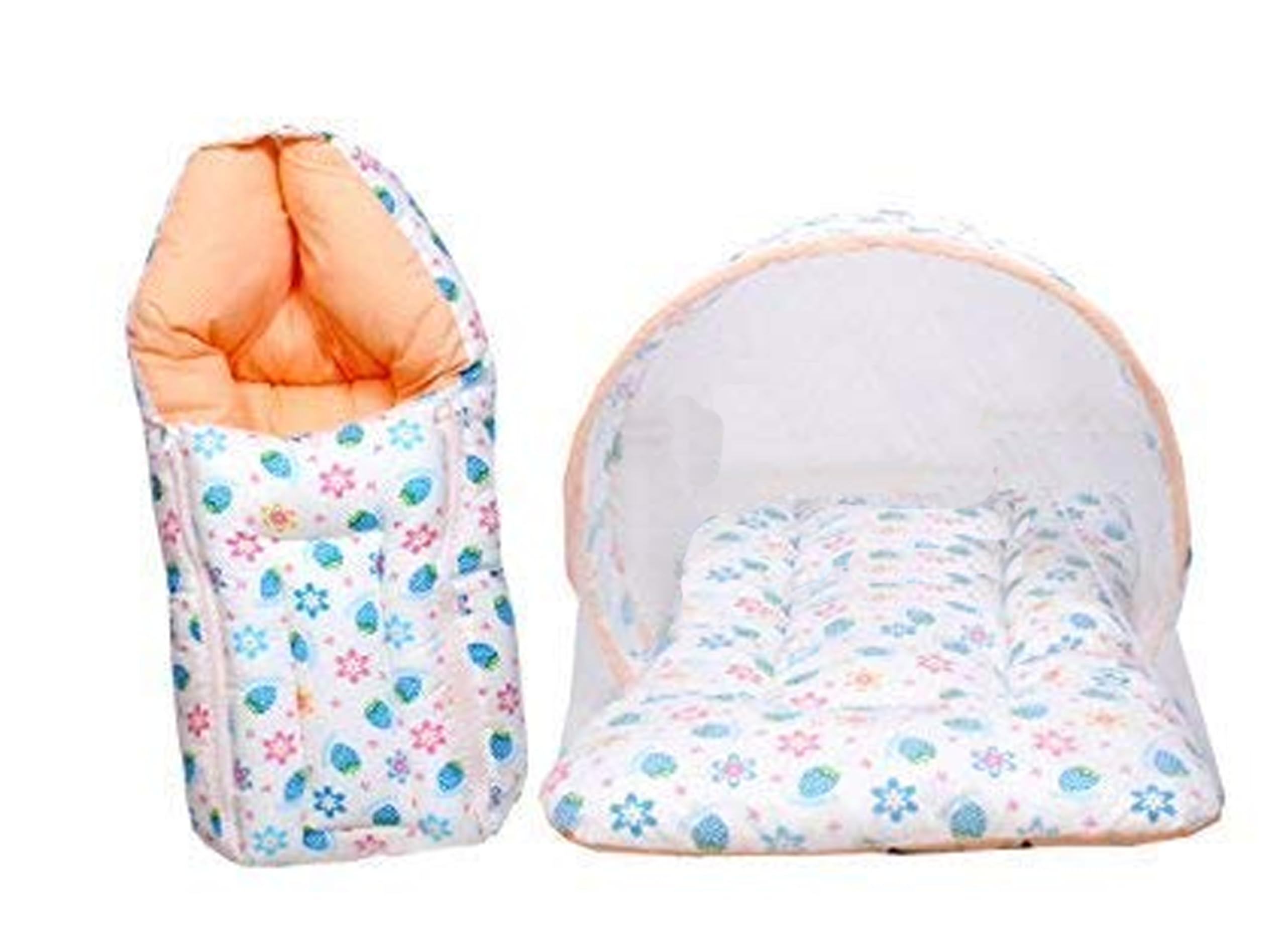 Baby Bed New Born Baby Bedding Set Combo of Baby Mattress with Mosquito Net | Carry Bag | Cotton Beds | Carry Bag | Unisex Infants (0-6 Months) (2PCS Set)