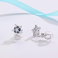 Vista 3 de SELOVO - Pendientes de tuerca con circonita cúbica con diseño de copo de nieve y flor para mujeres