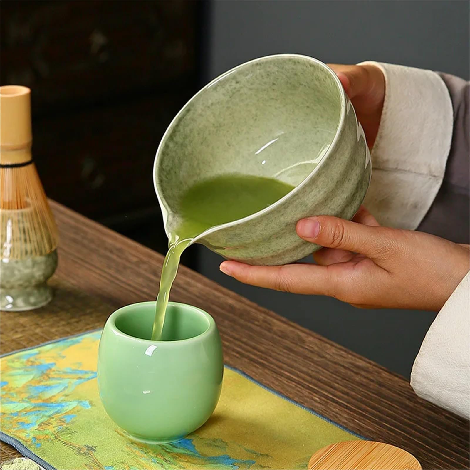 Juego De Té Matcha Juego De 4/7 Piezas For Hacer Matcha, Pincel For, Exquisito Cuenco For, Caja Con Batidor, Suntuosas Herramientas For Té(7pcs Black)