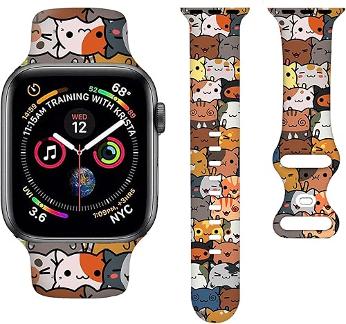 Watch Bands Compatible with Apple Watch 38mm 40mm, Soft Pattern Silicone Strap Wristbands for Women Men Gifts Series 7 6 5 4 3 2 1 SE disponible en Yaxa Peru