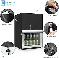Vista 4 de Funda para refrigerador para exteriores, 600D, resistente, 100% impermeable, cubierta vertical para congelador, fundas exteriores para refrigerador.