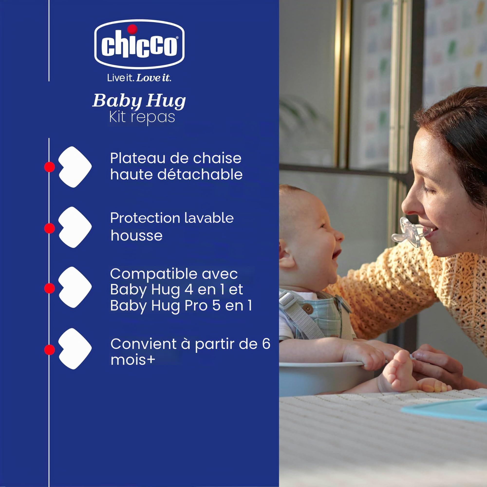 Chicco 6079381000000 Kit Repas pour Baby Huh Tablette/Protection