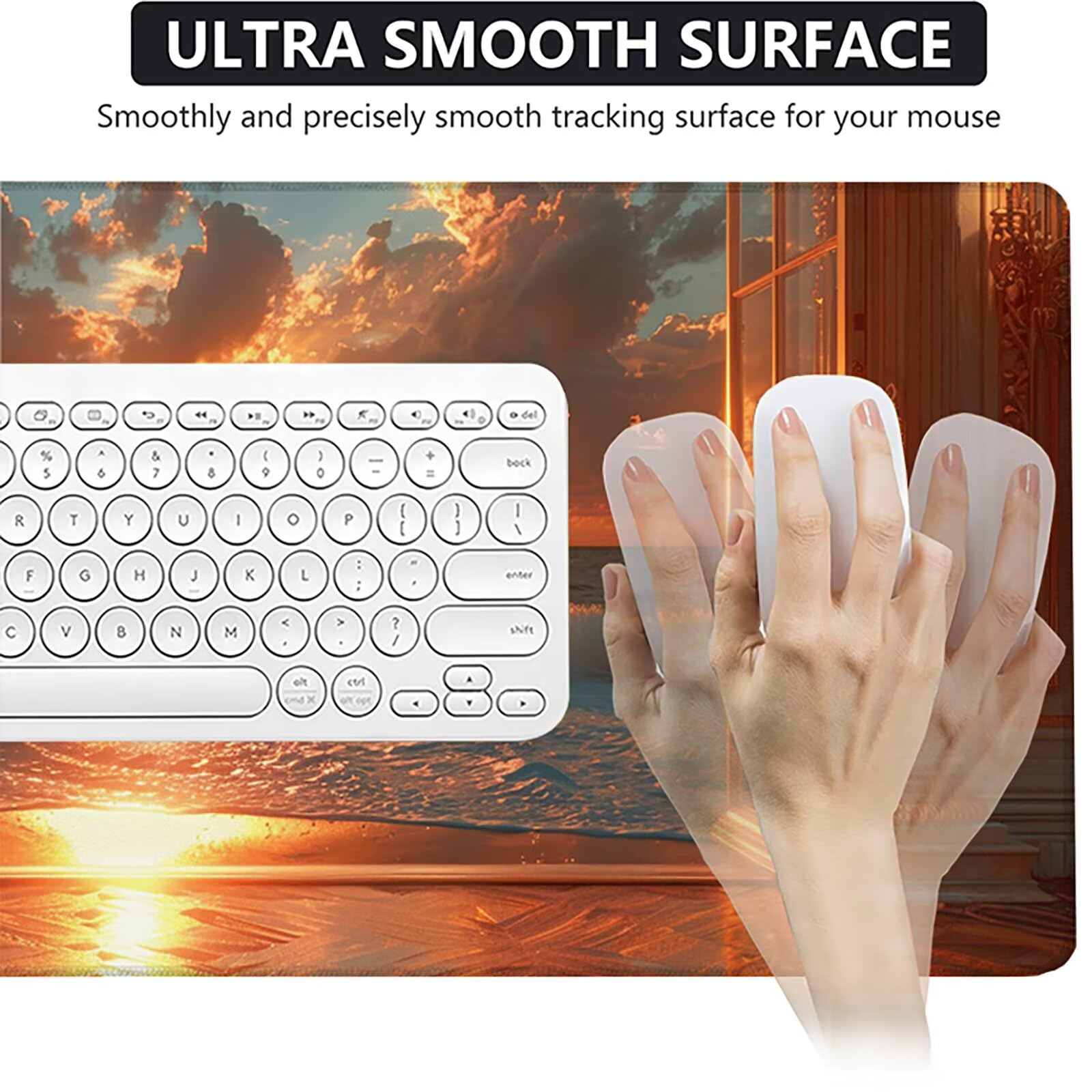Amanecer Alfombrilla Ratón Gaming XXL 1500 x 800 mm, Alfombrilla Gaming Amarillo Mousepad con Base de Goma Antideslizante, Impermeable Desk Mat para Teclado y Raton, Accesorios Gaming, Regalos I-2