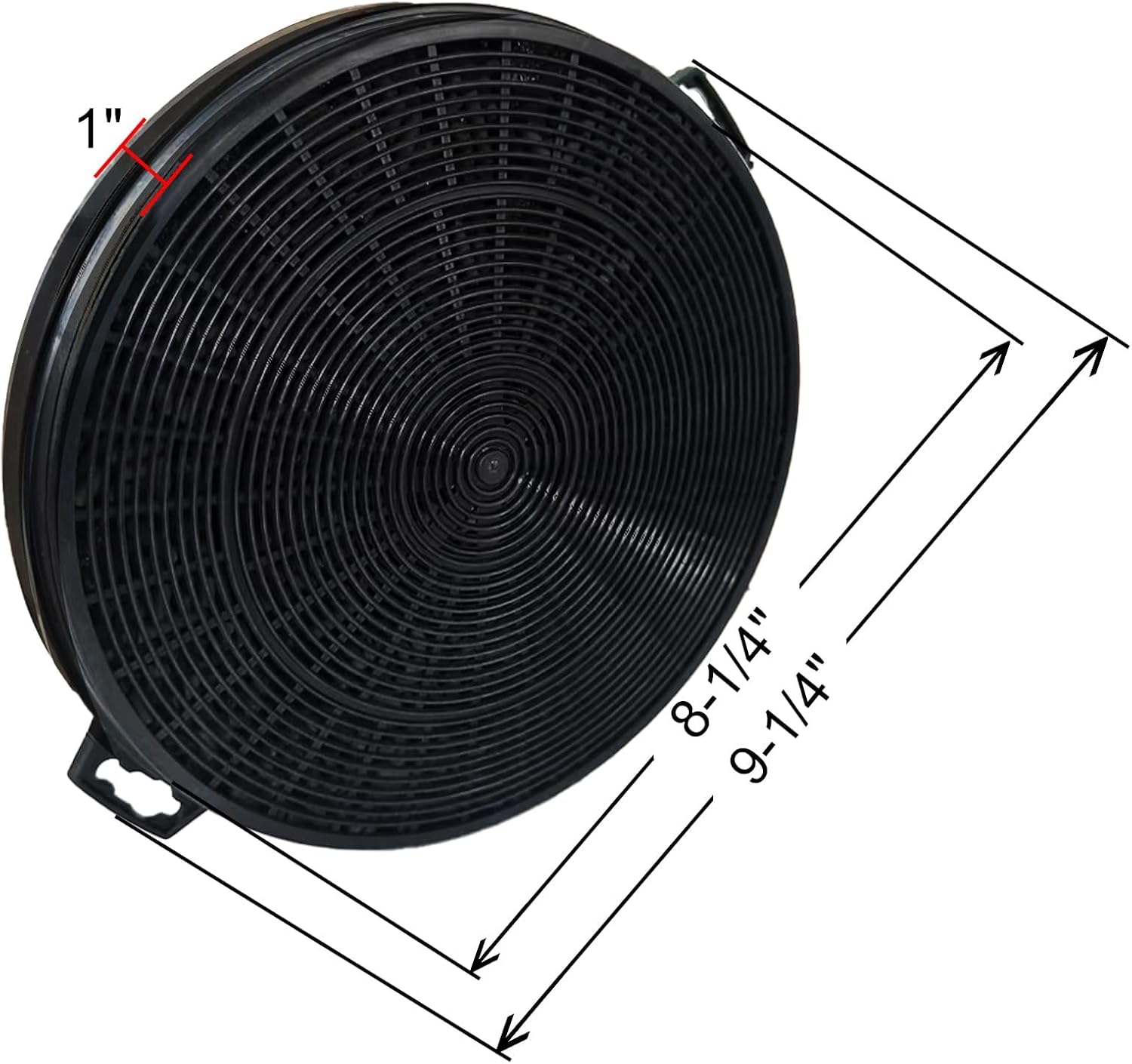 Akicon 2 Pack Replacement Range Hood Charcoal Filter, Activated Carbon Filter for Ductless/Ventless Option,Easy Tool-Free Installation, 8-1/4" W x 9-1/4" L x 1" H