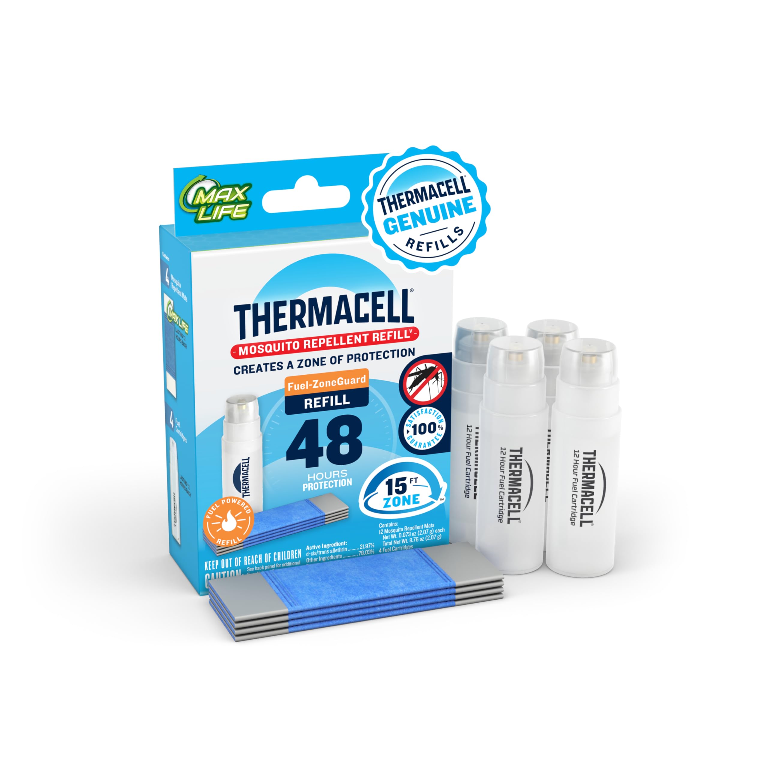 Thermacell Mosquito Repellent Refills; Compatible with Any Fuel-Powered Thermacell Repeller; Highly Effective, Long Lasting, No Spray, No Scent, No Mess; 15 Foot Zone of Mosquito Protection