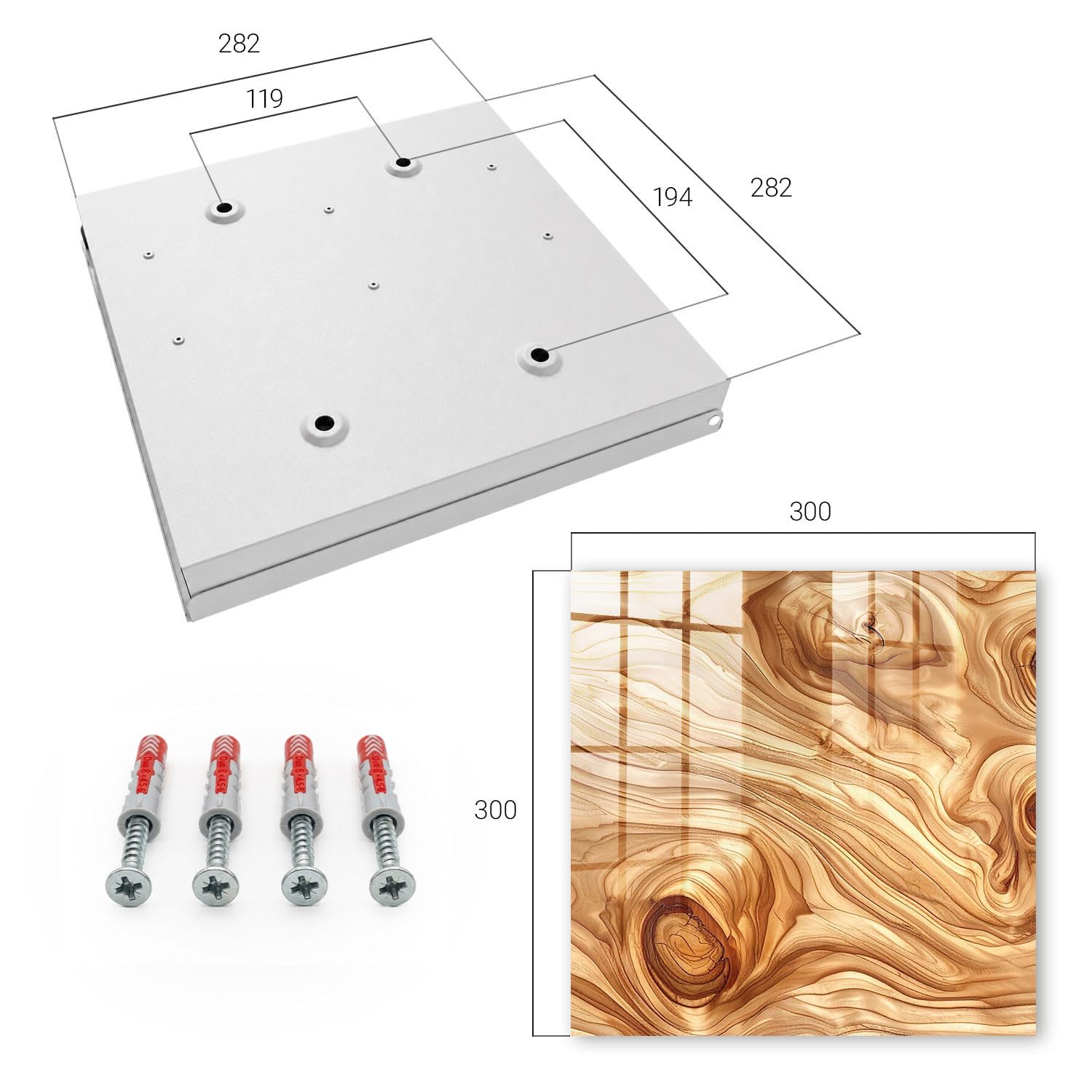 Cassetta portachiavi in metallo 30x30 cm onde di legno Porta Destra Bianco | Appendiabiti | Bacheca | Vetrinetta | Nicchia | Casellario | Armadio | Gancio | Quadro | Mobiletto | Contenitore | Supporto