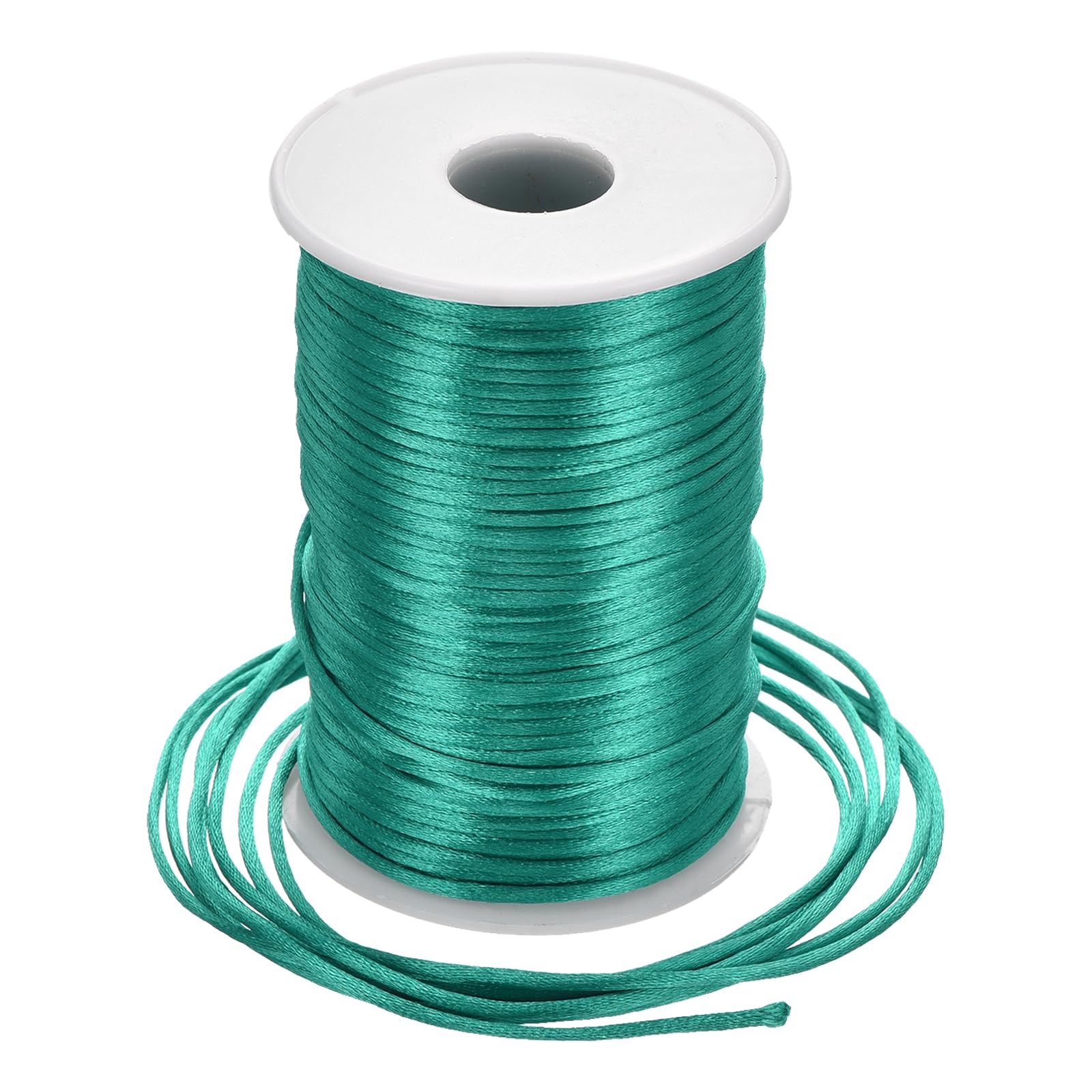 Rebower Nylon Satin Cord 2.5mm, 100m Nylon String for Bracelet Braided Thread [for Jewelry Making Necklace Chinese Knot Craft] - Azure Blue