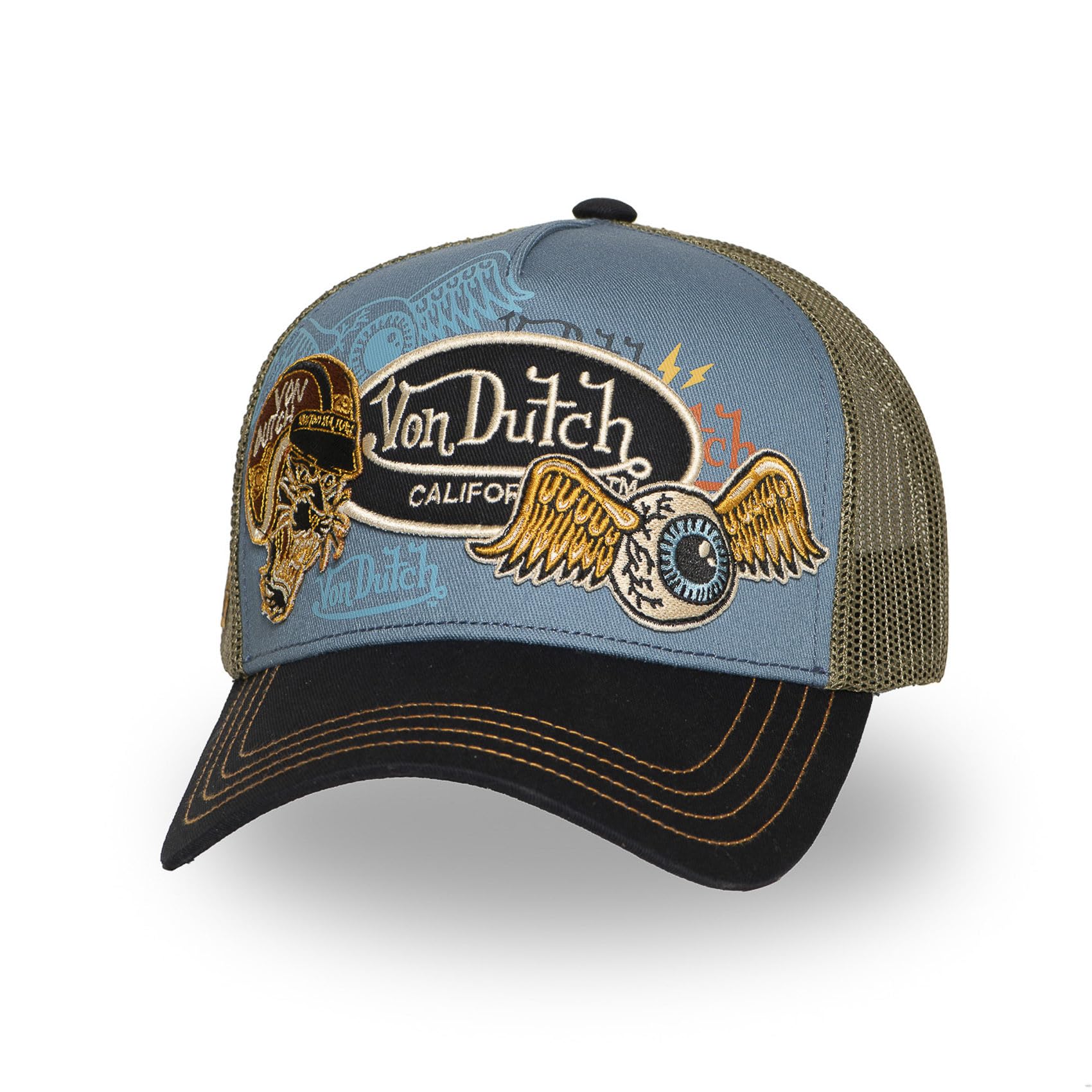 Von Dutch Men's & Women's Adjustable Cap, Trucker Patch Cap, One Size
