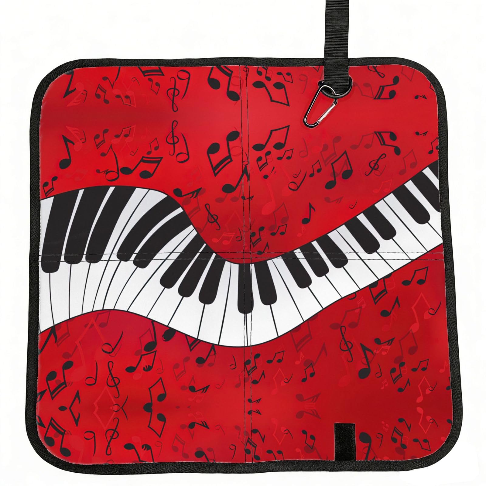 UVBDF Music Note Piano Print Outdoor Sitting Cushion Folding Seat Pad Compact Portable Picnic Bench Cushion Mat