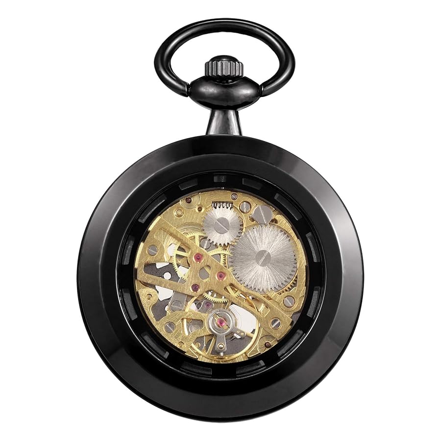 TREEWETO Montre Gousset Avec Chaîne Pour Homme - Analogique - Remontage Manuel - Antique - En Argent, Silber073