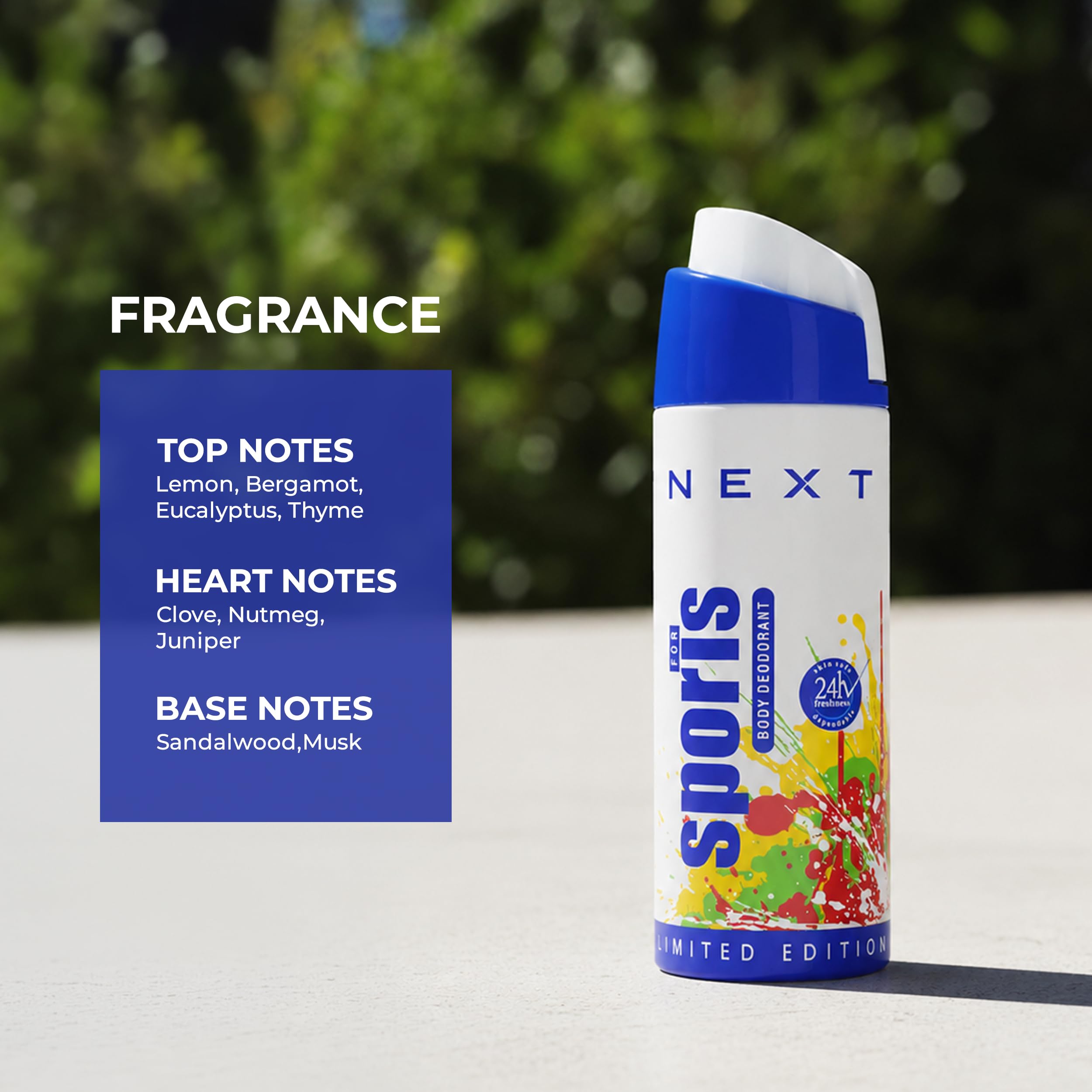 Next Care Sports Deo Body Spray 200ml | Daily Use Deodorant for Men & Women | Odor Control | Fresh Citrus Woody Fragrance 1