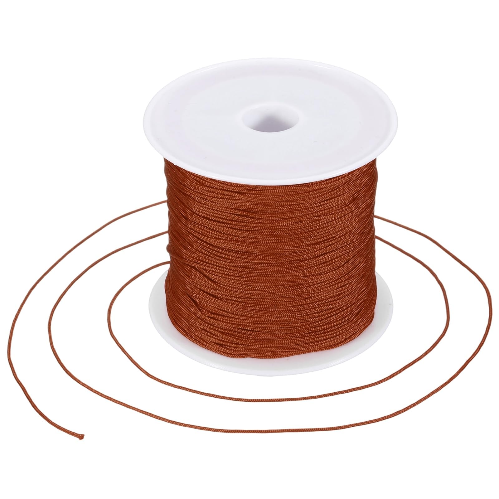 sourcing map 0.6mm Nylon String for Bracelets, 44 Yards Satin Nylon Beading Thread Chinese Knotting Cord for Jewelry Making DIY Craft Beading Friendship Necklace Bracelet(Brown)