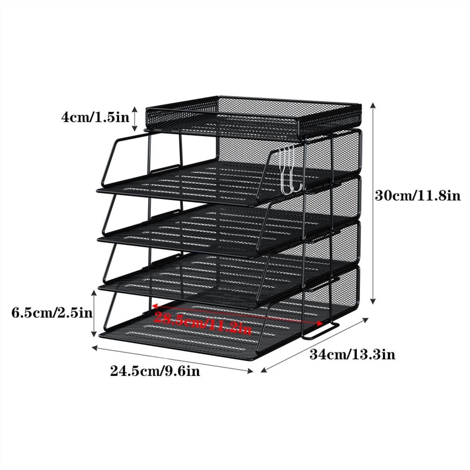 File Rack Scaffale for ufficio Scrivania, Organizzatore di scrivania in metallo impilabile, Organizzatore da scrivania, Scatola di immagazzinaggio Telaio del file, Informazioni Bookstand Rack Office F