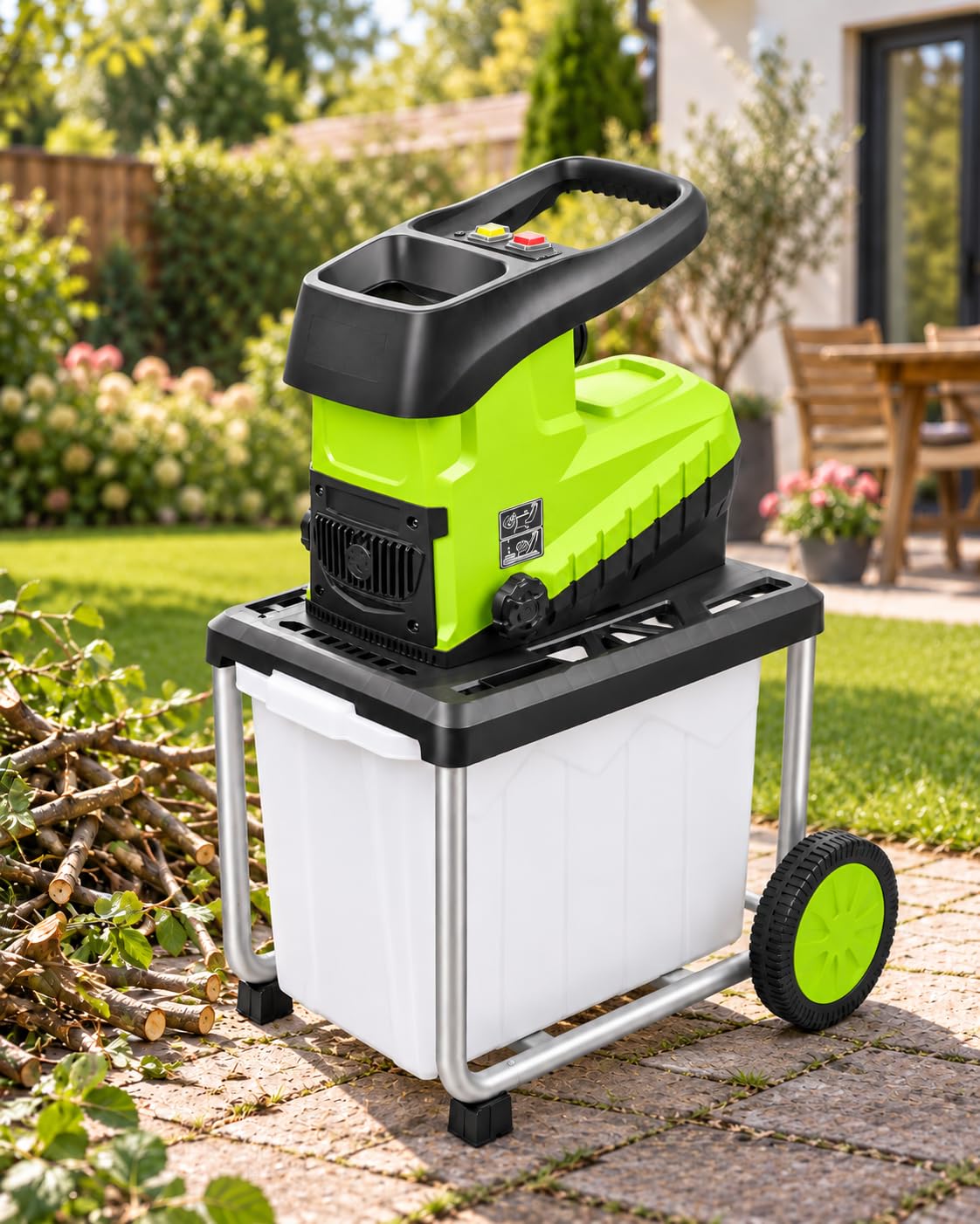Broyeur De Jardin Électrique 2800W, Pour Branches Jusqu’à 45mm