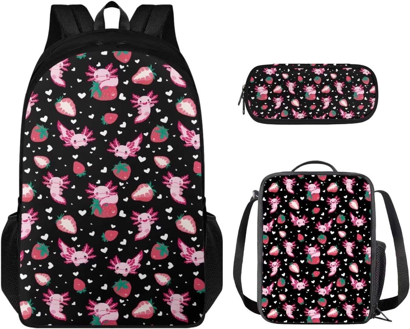 Juego 3 Piezas Mochila Estuche Baagl Mochila Escolar Ergo - Juego 3 Piezas Para Primaria Con Estuche Y Bolsa Deporte, Diseño Flamencos Mochila Ergonómica Para Primaria Con Correa Pecho