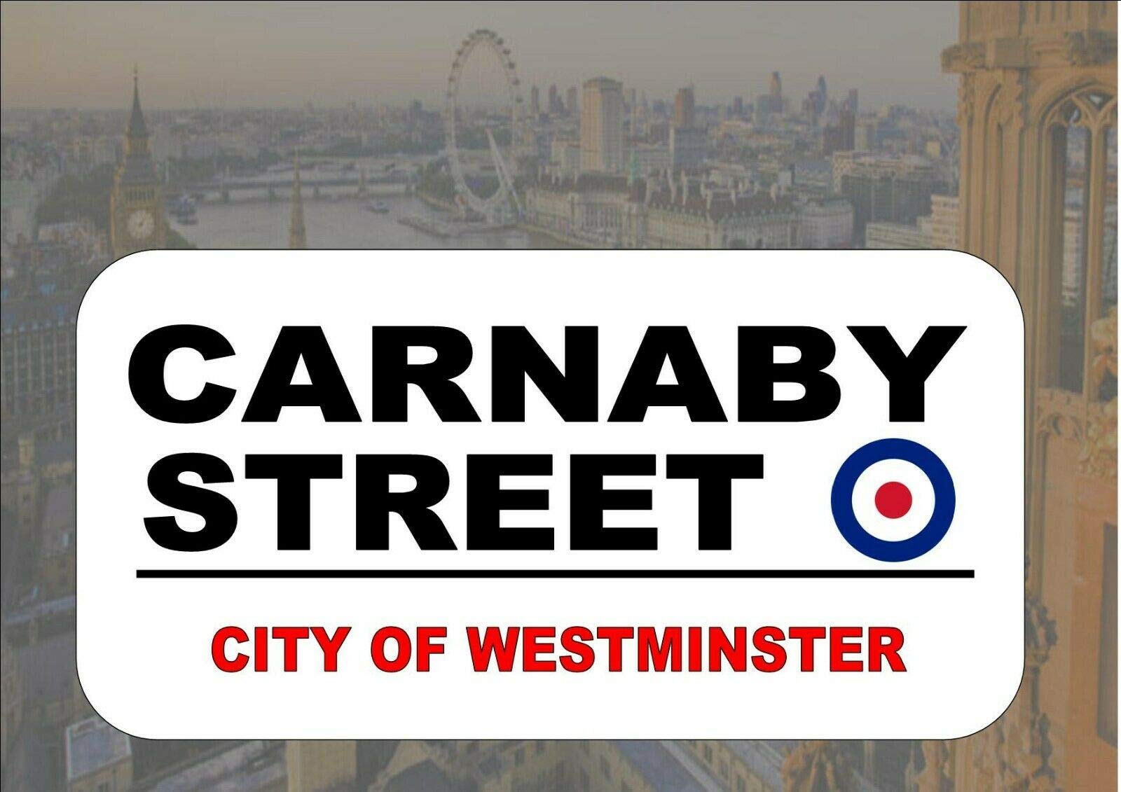 Inga Plaque469 Carnaby Street Reproduction London England Street Sign City Of London Sign Street Metal Tin Sign/Retro Decor Plaque 8X12 Inch