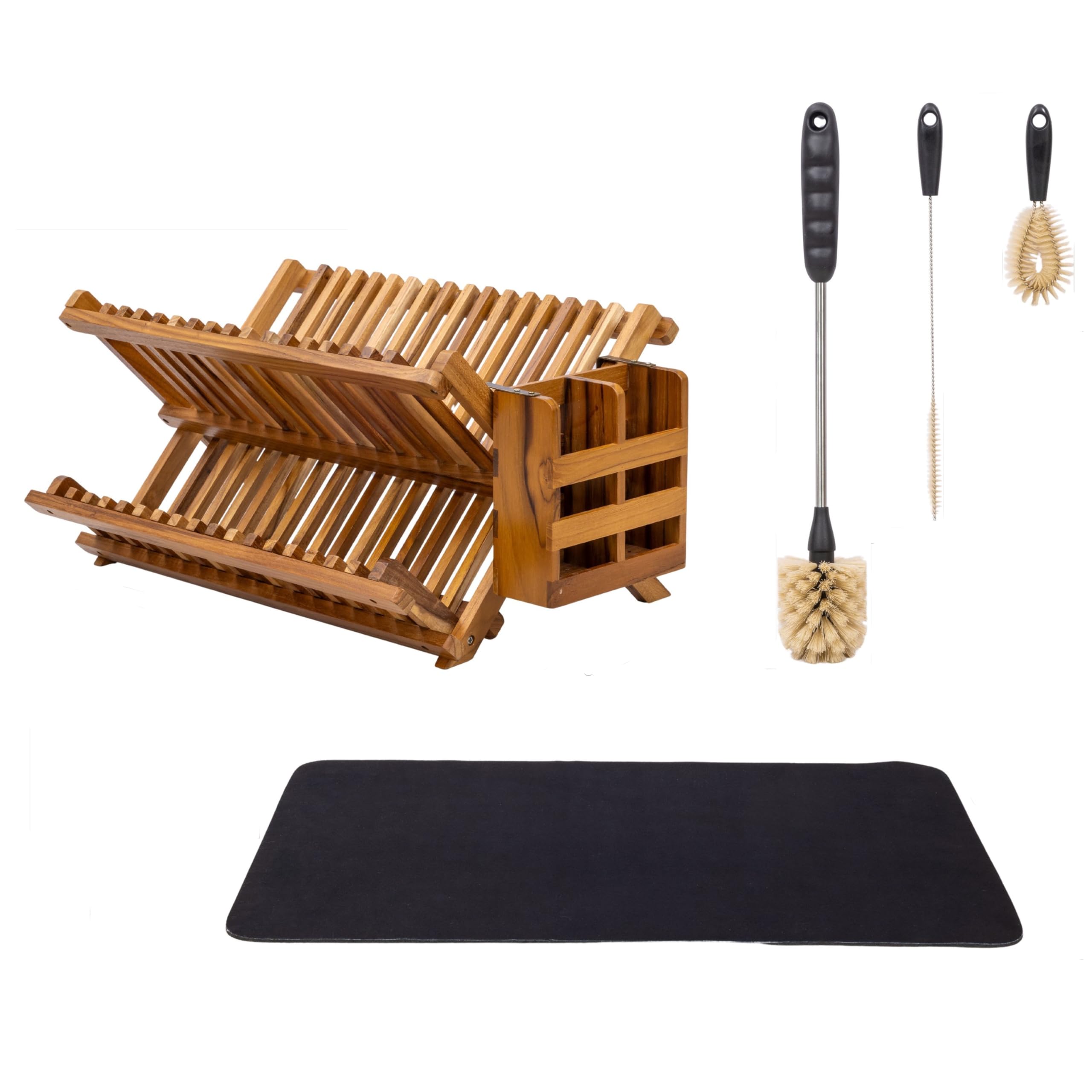 RJJB Teak Dish Rack Golden Brown