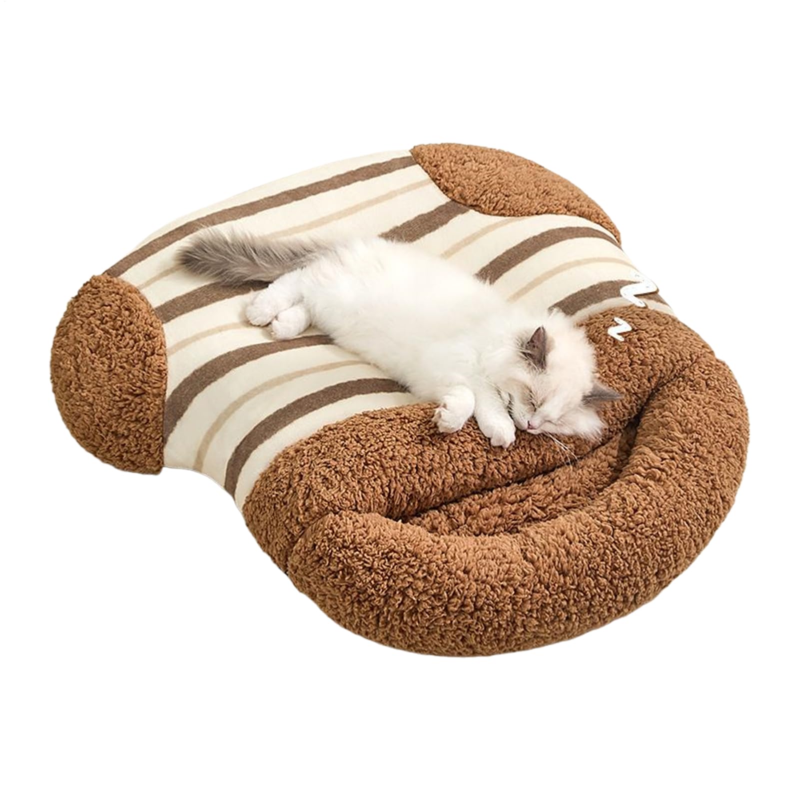 Tapis de couchage chaud pour chat avec dôme en peluche isolante intérieur et extérieur