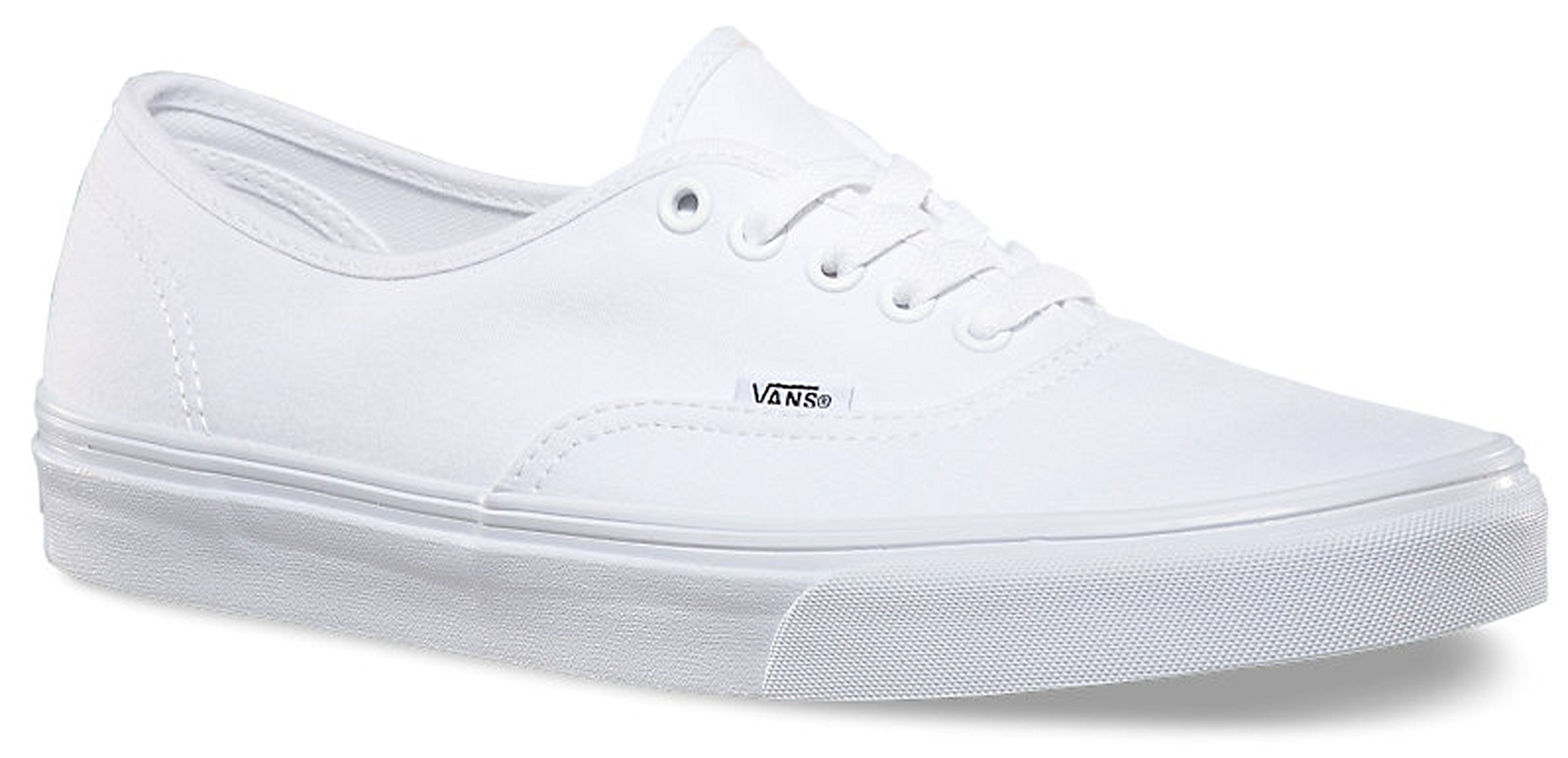 Vans Womens Authentic Canvas Lace Up Sneakers Casual Plimsolls Shoe - True White - 7.5