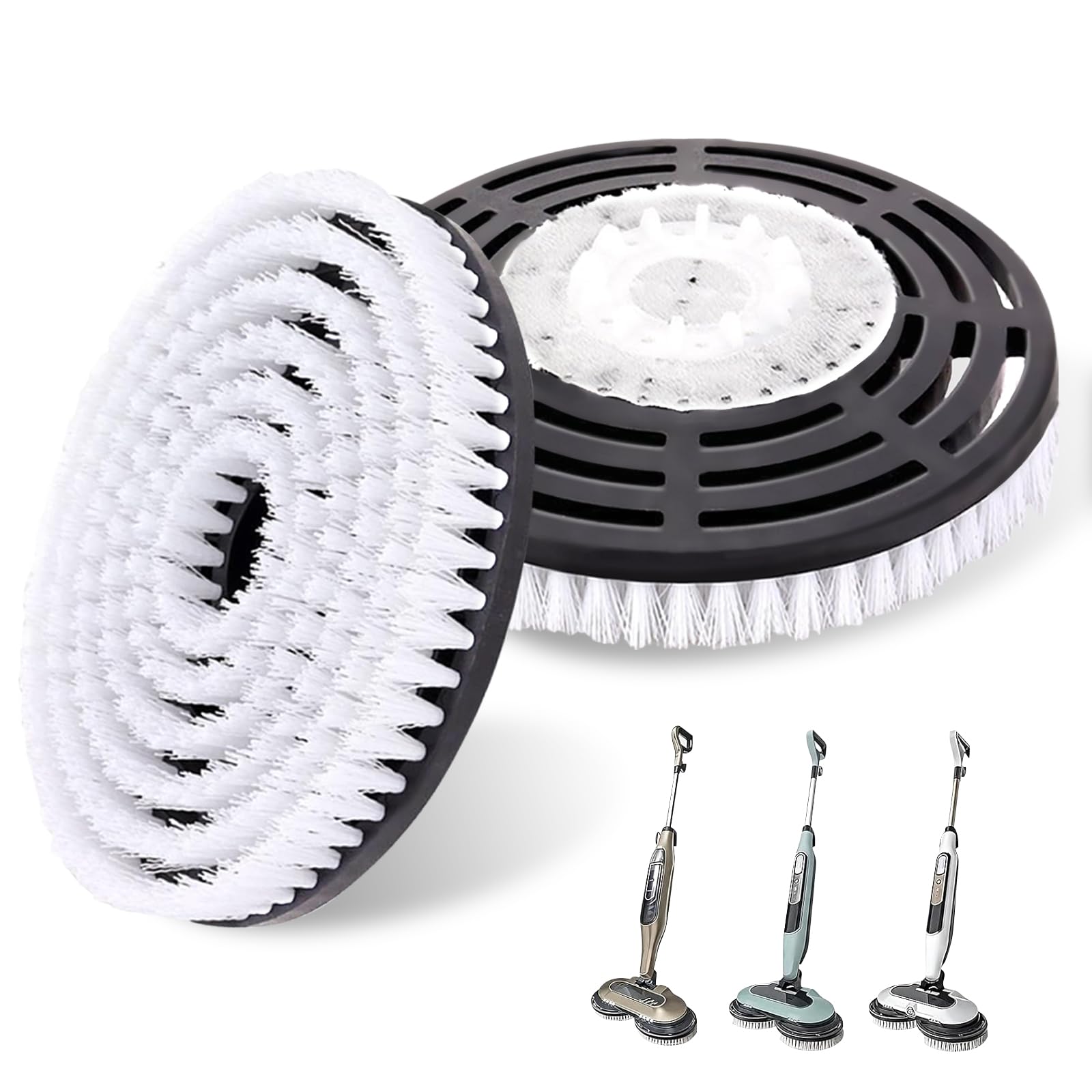 Upgraded Steam Mop Pads for Shark S7000 Series - Replacement Brush Heads with Scrubbing Bristles | Deep Cleans Hardwood, Tile, Laminate Floors | Compatible with S8201/S8001/S7201 Models-2 Pack