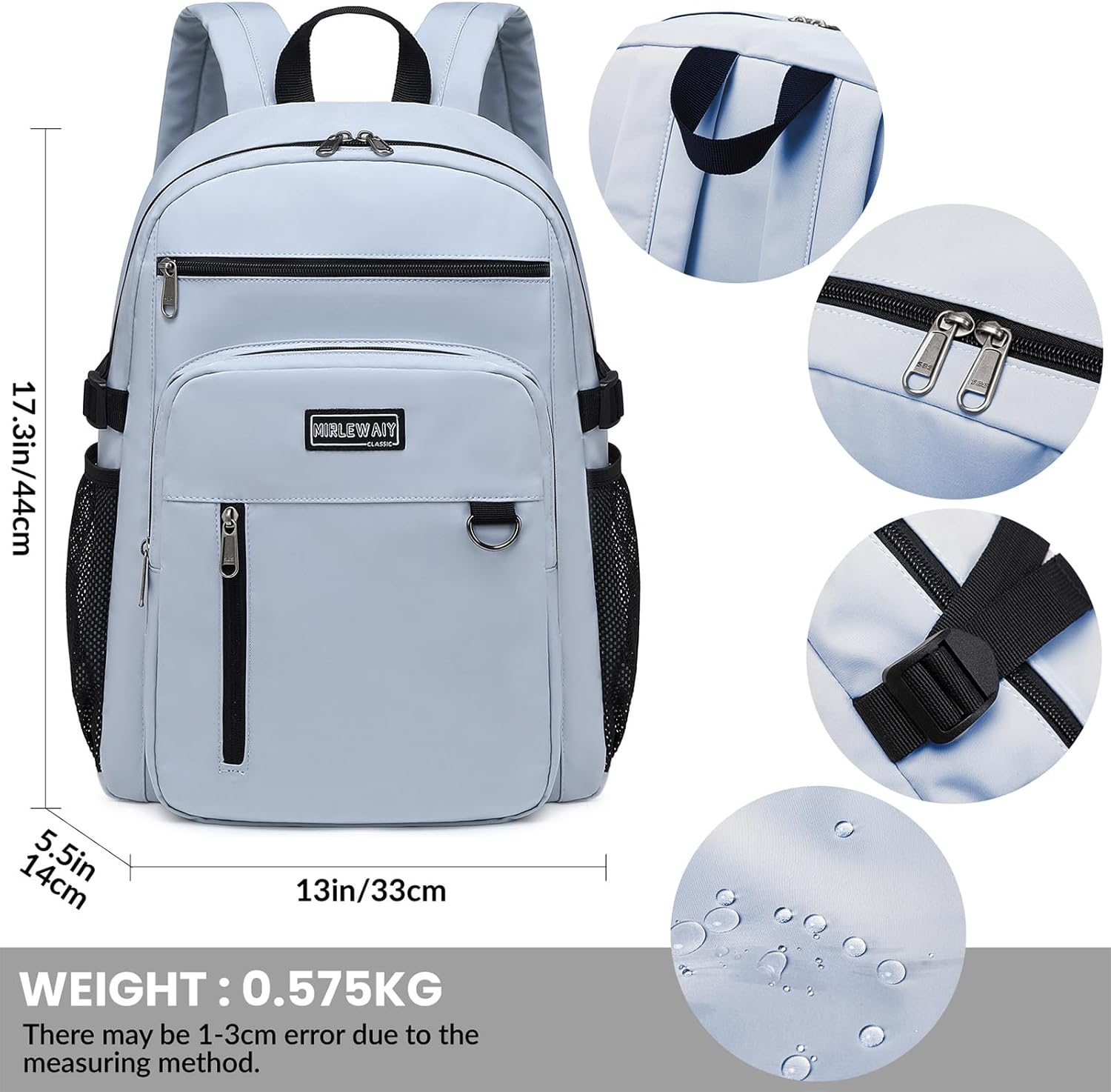 MIRLEWAIY Classical School Backpack Lightweight Bookbag Casual Daypack Travel Work Bag For Teenagers College Girls boys