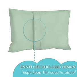 Little Sleepy Head Toddler Pillowcase, 100% Cotton & Hypoallergenic Pillow Case for Toddler Pillow, Snug Fit Envelope Pillowcase, 13x18 Pillowcase, Pilllow Sold Separately (Sage)