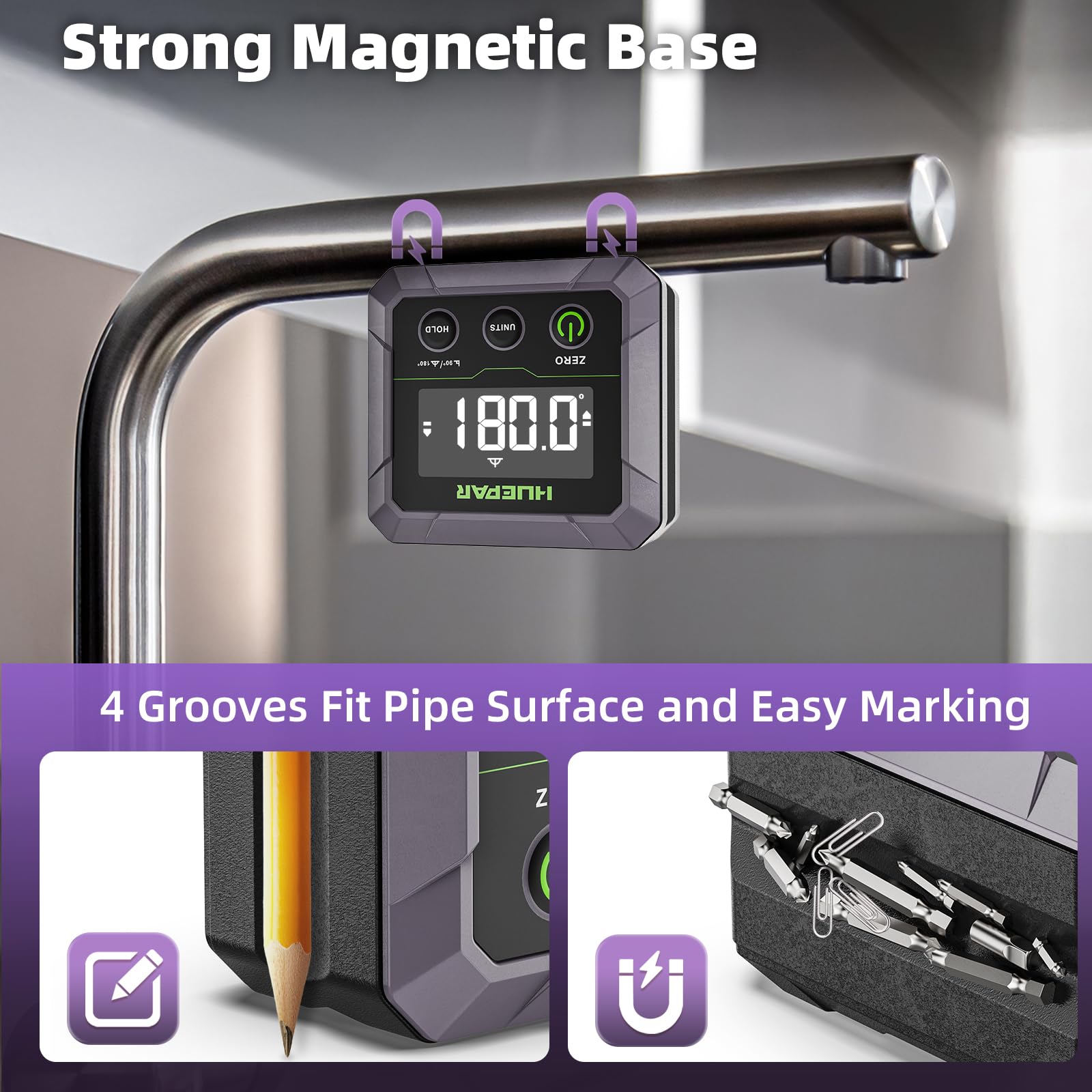 Huepar Digital Angle Finder - Precision Measurement Tool -7