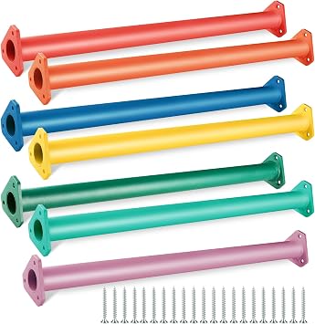 7 Colors 22 Inch Steel Monkey Bars Ladder Rungs Set for Backyards Playground and Children Indoor and Outdoor Climbing Kit 7 Pack
