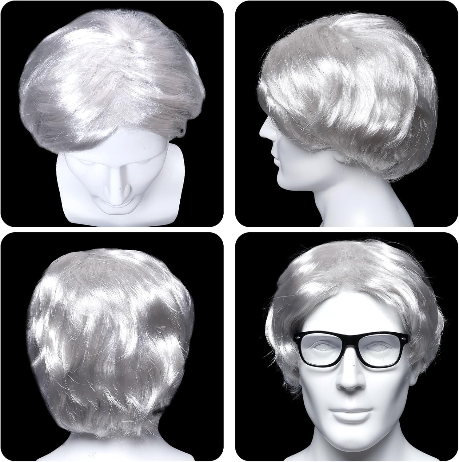 Old Man Costume Wig for 100 Days of School Costume Dress Up Accessories Grandpa Old People Set for Halloween - Image 2