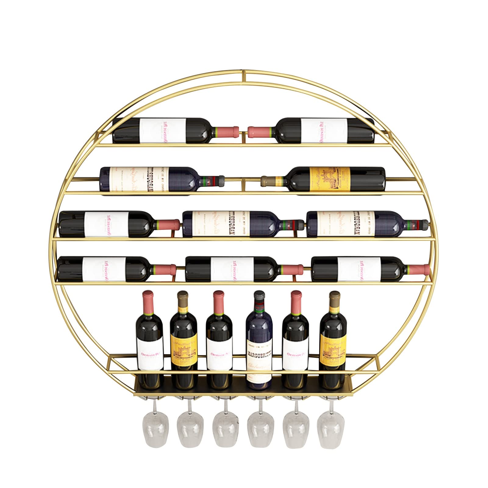 Casier à vin mural métal et support verres suspendu cuisine rangement