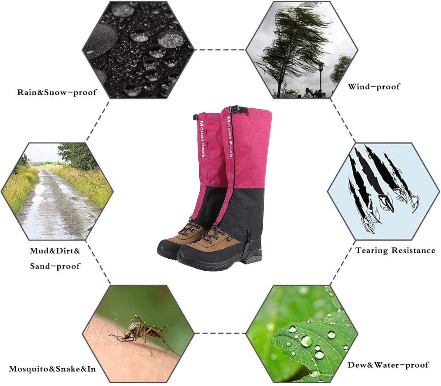 leg Gaiters Waterproof Gaiters Outdoor Leggings, Mudguard Shoe Covers Suitable for Snow Climbing, Anti-snake Equipment Necessary (Color : D, Size : L)