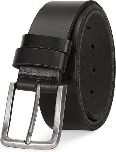 Tolongland Men's Genuine Leather Belt - 1.5 Inch Casual & Work Belt with Metal B
