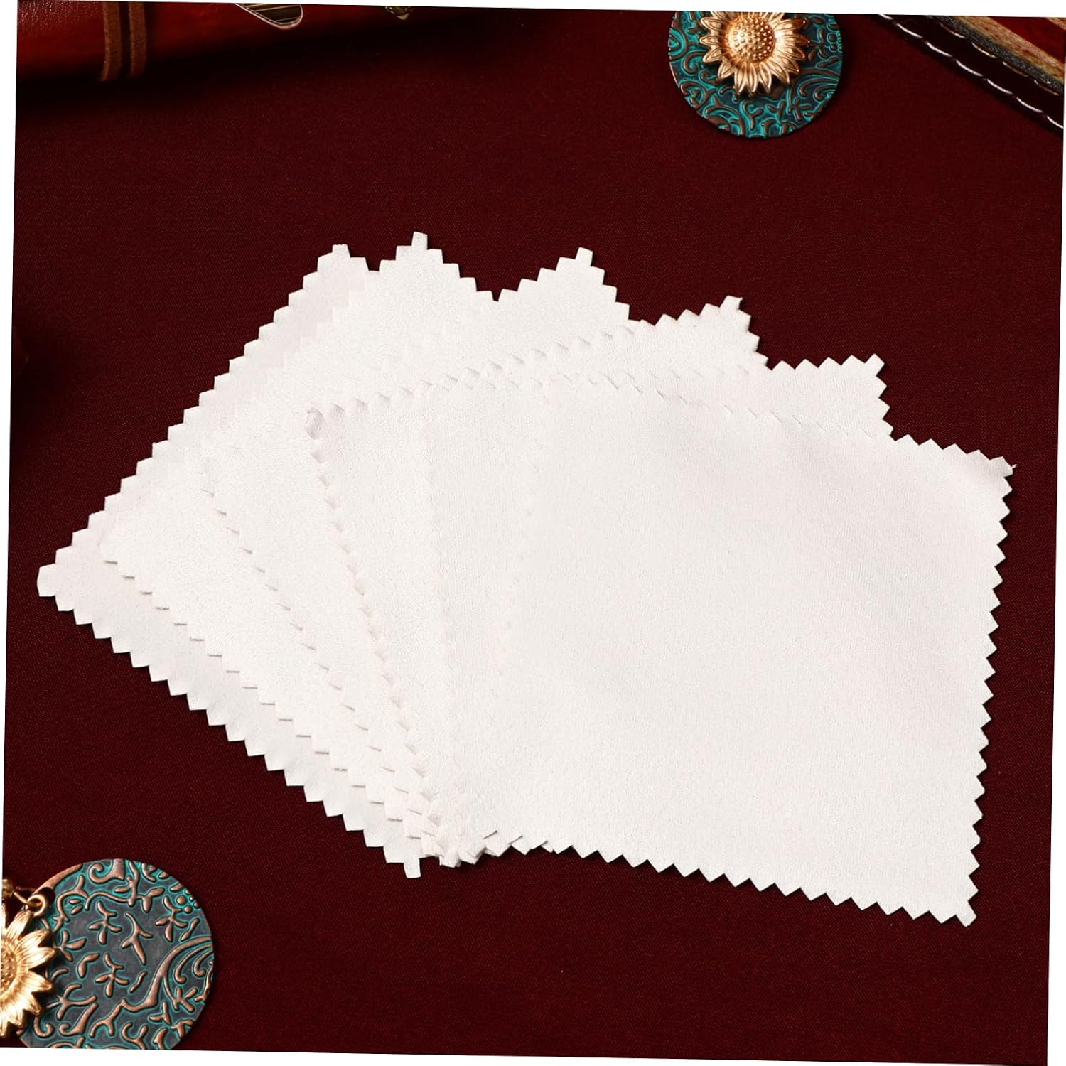 50pcs Jewelry Cleaning Cloth for Watches and Necklaces, Suede Nap