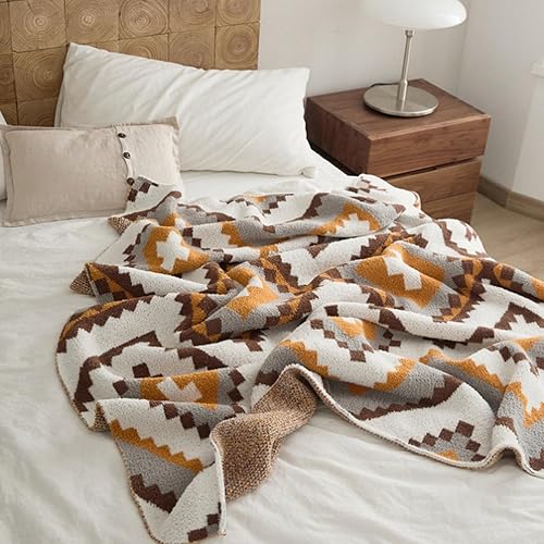 Manta de punto súper suave, elegante y con patrón clásico, natural suave y acogedora para cama, sofá, cama, viajes