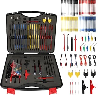 104PCS Automotive Circuit Test Leads Kit Electrical Breakout Leads Automotive Kit Multimeter Test Leads Kit with Alligator Clips,Banana Plug Test Lead,Oscilloscope Probe
