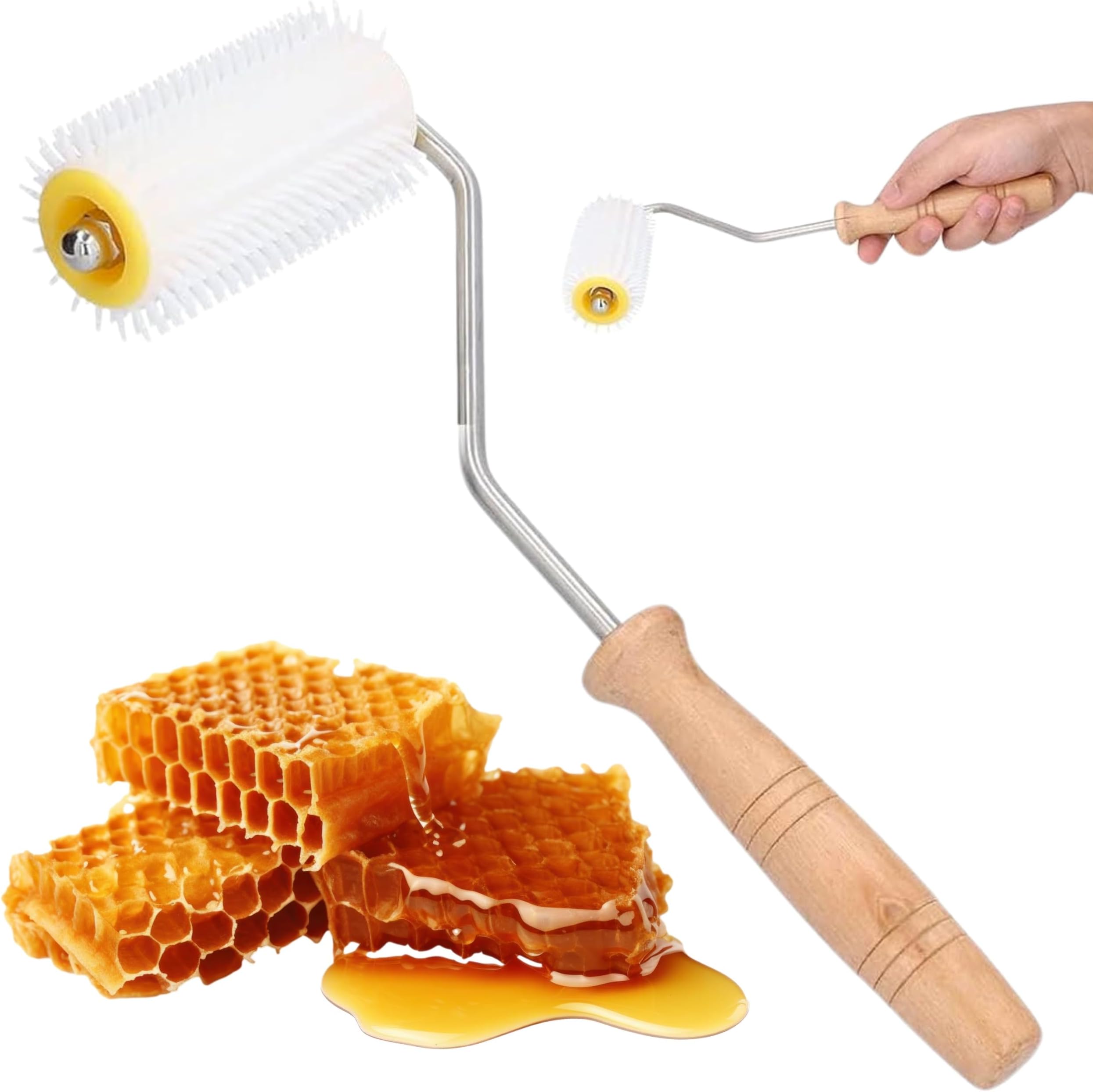 SunVara Honey Uncapping Needle Roller Honey Extractor Equipment, Honey Spinner Extractor Honey Uncapping Roller for Beekeepers Needle Recapping Honey Uncapping Tool Beekeeping Honey Decapping Tool
