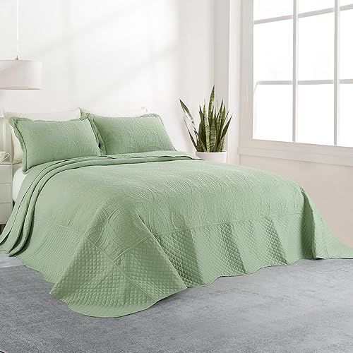 Miniatura 9 de HOMBYS Colchas tamaño King extragrande de 122 x 138 pulgadas, juego de edredón de 3 piezas, ligero, suave y extra grande para todas las estaciones,