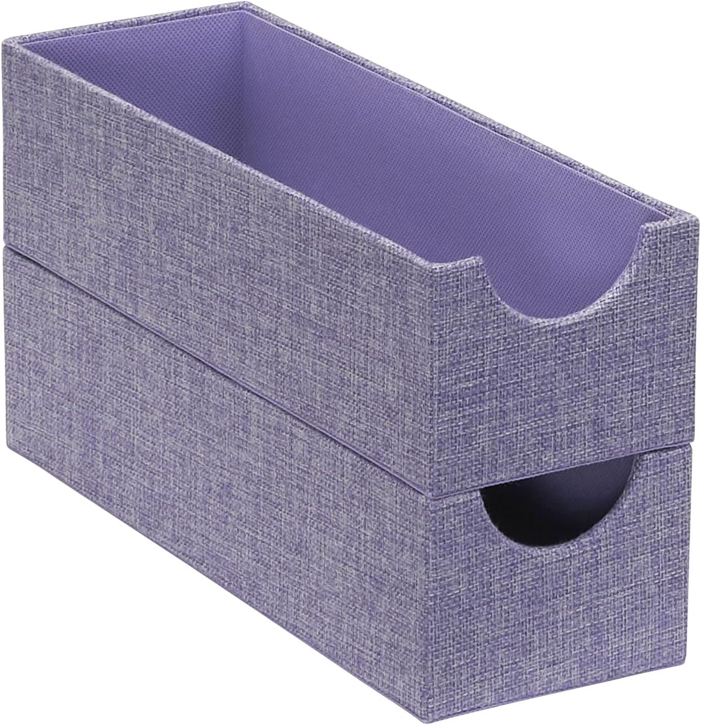 Set of 2 Iris Narrow Drawer Organizers with Polyester Linen