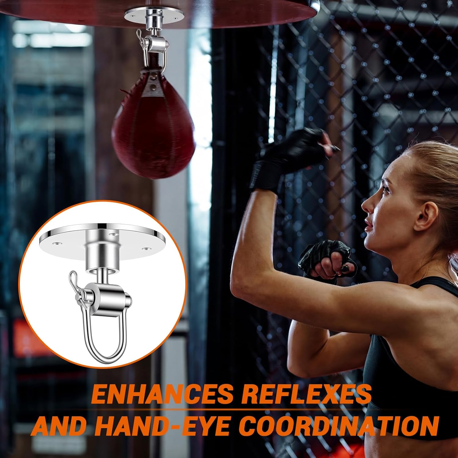 Moxweyeni 2 Pack Speed Bag Swivel Kit Stainless Steel 360° Ball Bearing Speed-Bag Mount with Screws Professional Boxing Speedbag Swivel for Home Gym, Platform & Punching Bag Stand